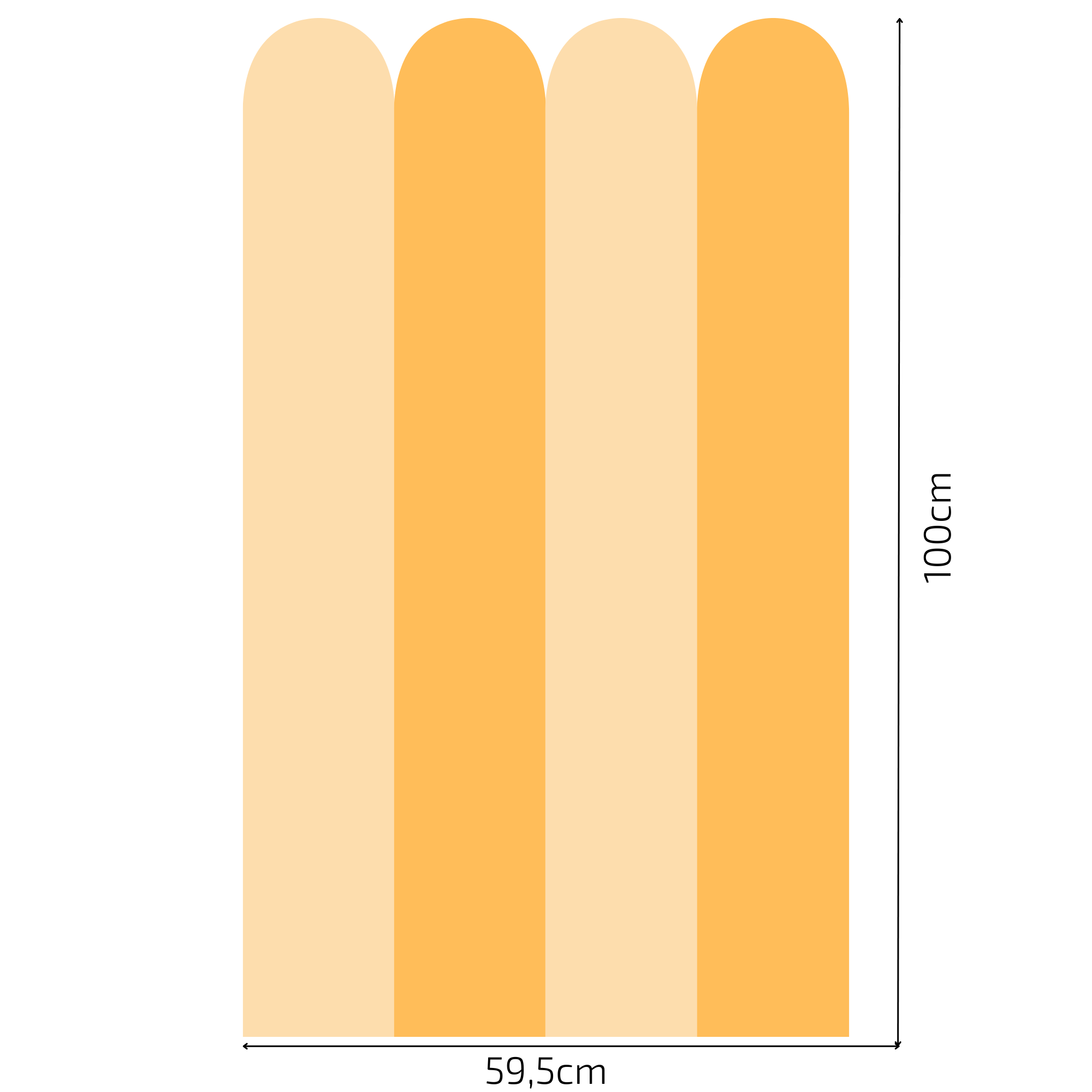 Oblúk - Žltá farba - textilná nálepka na stenu 100cm